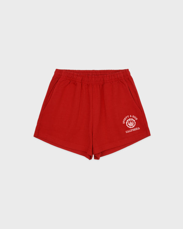 sporty & rich California Emblem Disco Short - Ruby/White