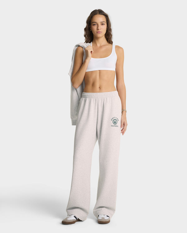 Sporty & Rich California Emblem Wide Sweatpant - Heather Gray/Forest