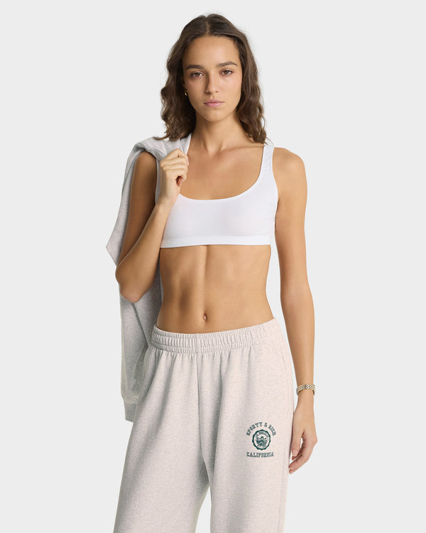 Sporty & Rich California Emblem Wide Sweatpant - Heather Gray/Forest
