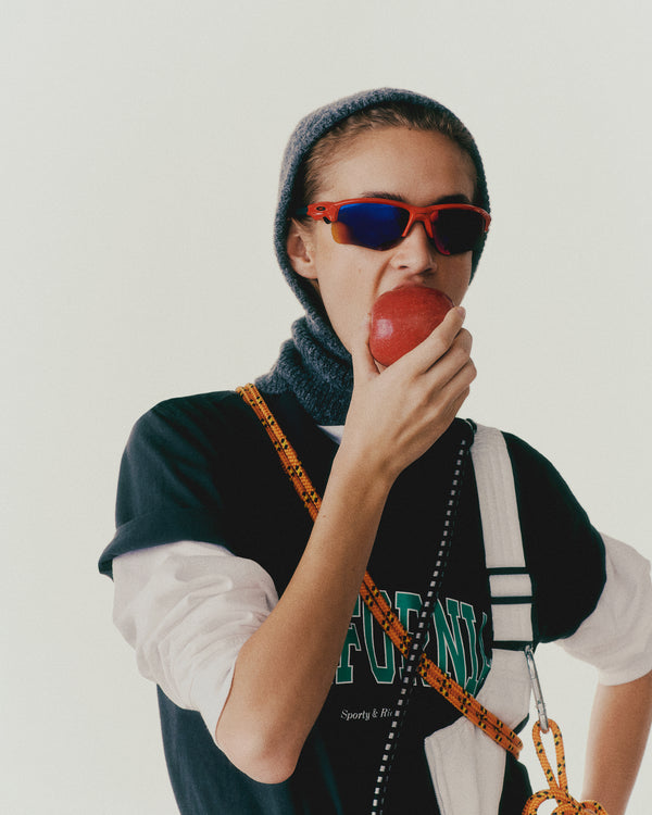 Sporty & Rich California T-Shirt - Faded Black/Spring Green