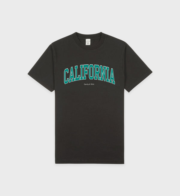 sporty & rich California T-Shirt - Faded Black/Spring Green