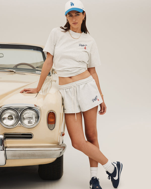 Sporty & Rich Dodgers Serif T-Shirt - Heather Gray/Navy