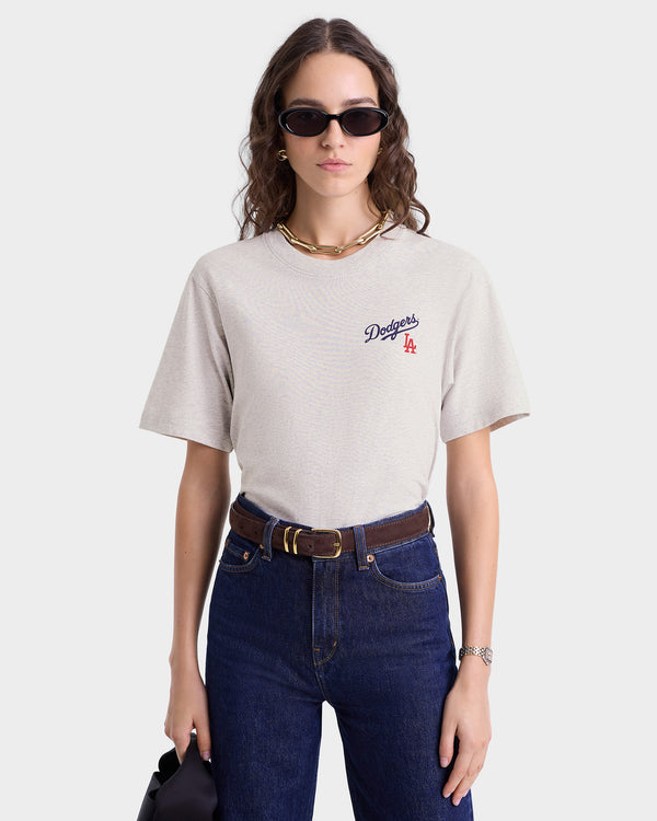 Sporty & Rich Dodgers Serif T-Shirt - Heather Gray/Navy