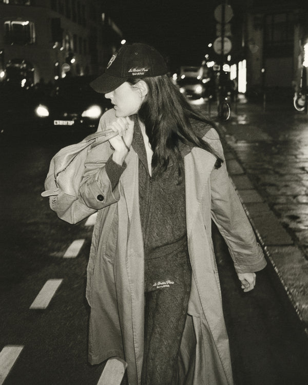 Sporty & Rich Faubourg Cableknit Wool Cashmere Zip Hoodie - Chocolate/Cream