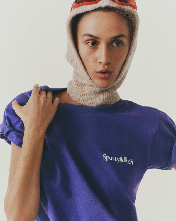 Sporty & Rich Health Is Wealth T-Shirt - Dusty Grape/White