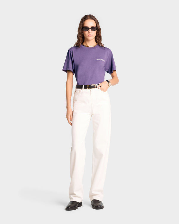 Sporty & Rich Health Is Wealth T-Shirt - Dusty Grape/White