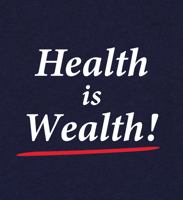 Sporty & Rich Health Is Wealth T-shirt - Navy/White/Fire Red