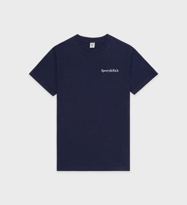 sporty & rich Health is Wealth T-shirt - Navy/White/Fire Red
