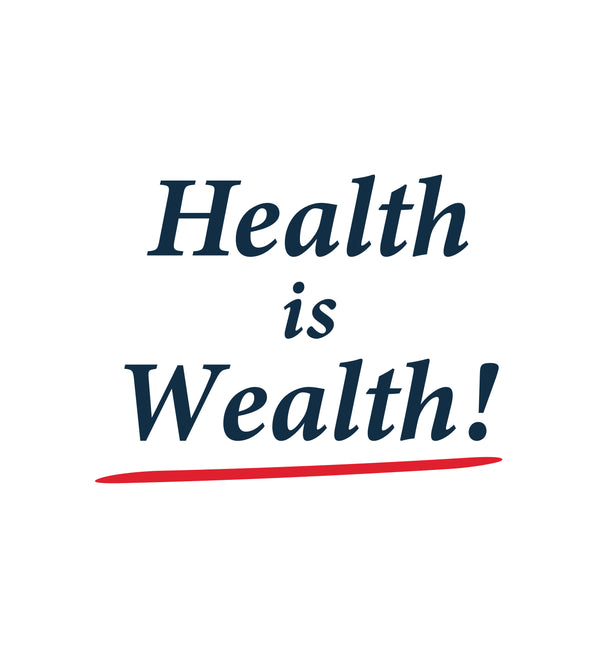 Sporty & Rich Health Is Wealth T-Shirt - White/Navy/ Fire Red