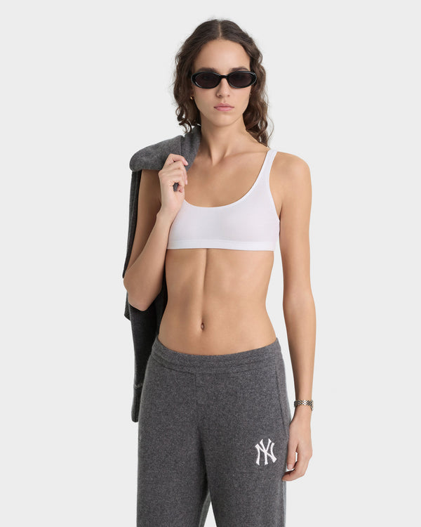 Sporty & Rich Heritage Yankees Serif Cashmere Trousers - Dark Grey/White