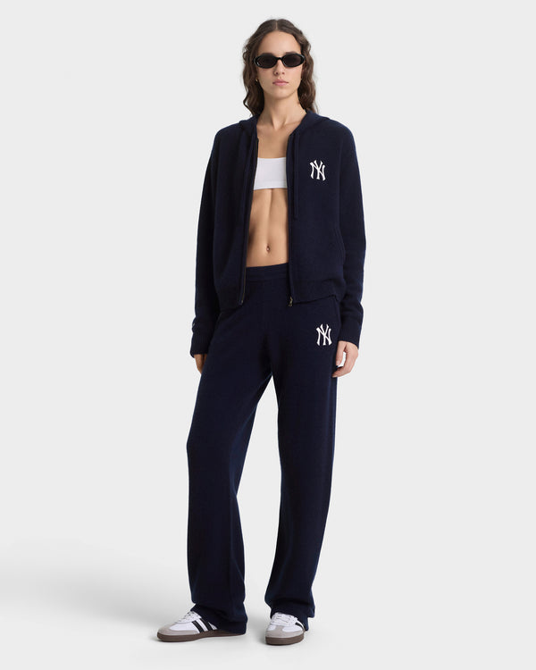 Sporty & Rich Heritage Yankees Serif Cashmere Trousers - Navy/White