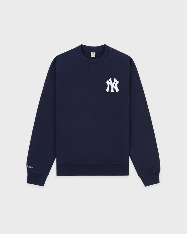sporty & rich Heritage Yankees Serif Crewneck - Navy/White