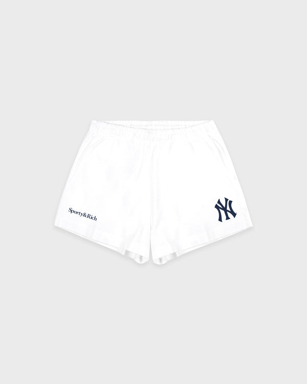 sporty & rich Heritage Yankees Serif Disco Short - White/Navy
