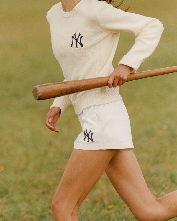 Sporty & Rich Heritage Yankees Serif Knitted Sweater - Ecru/Navy