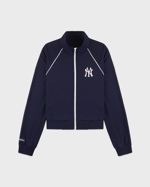 sporty & rich Heritage Yankees Serif Retro Track Jacket - Navy/White