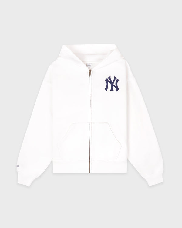 sporty & rich Heritage Yankees Serif Zip Hoodie - White/Navy