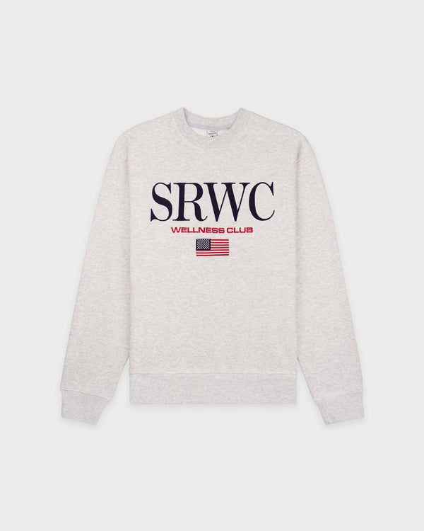 sporty & rich Nautical Embroidered Crewneck - Heather Gray
