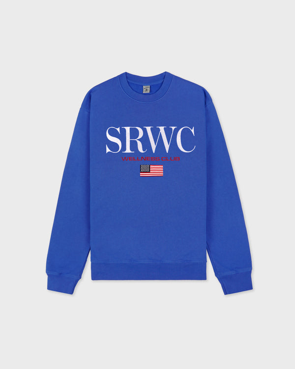 sporty & rich Nautical Embroidered Crewneck - Team Blue/White