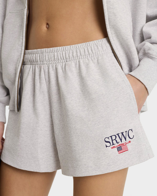Sporty & Rich Nautical Embroidered Disco Short - Heather Gray
