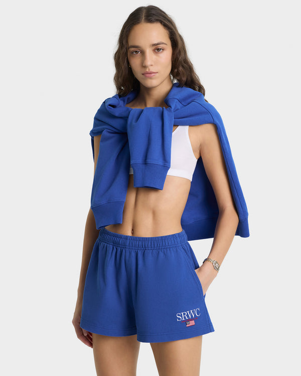 Sporty & Rich Nautical Embroidered Disco Short - Team Blue