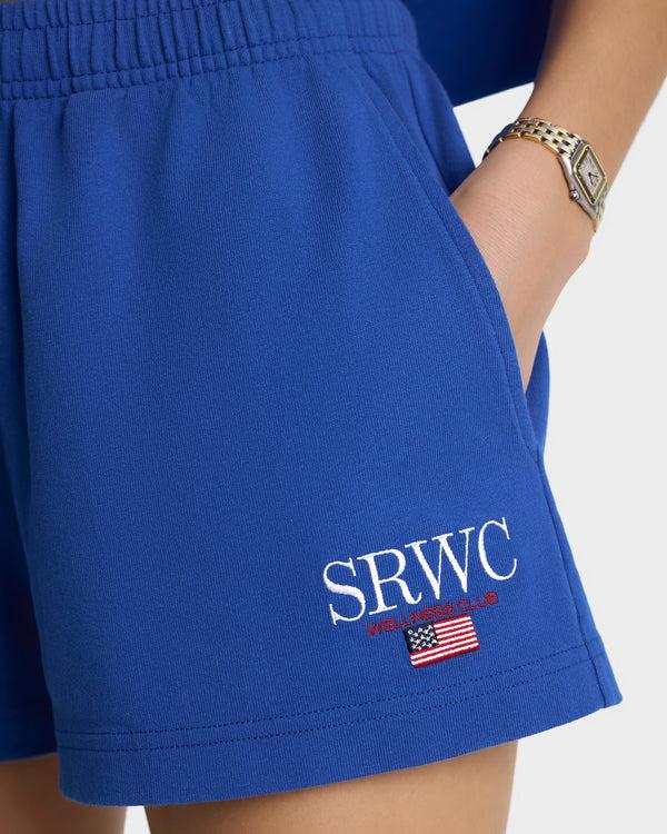 Sporty & Rich Nautical Embroidered Disco Short - Team Blue