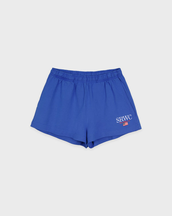 sporty & rich Nautical Embroidered Disco Short - Team Blue