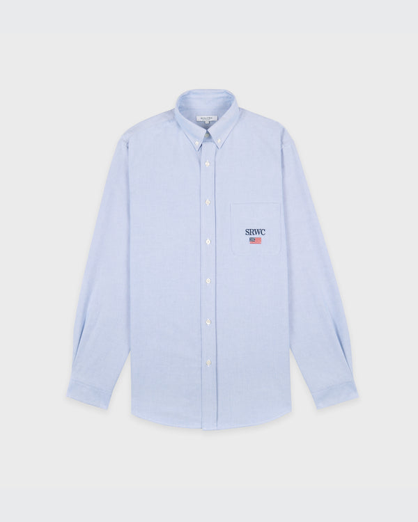 sporty & rich Nautical Oversized Oxford Shirt Men - Blue
