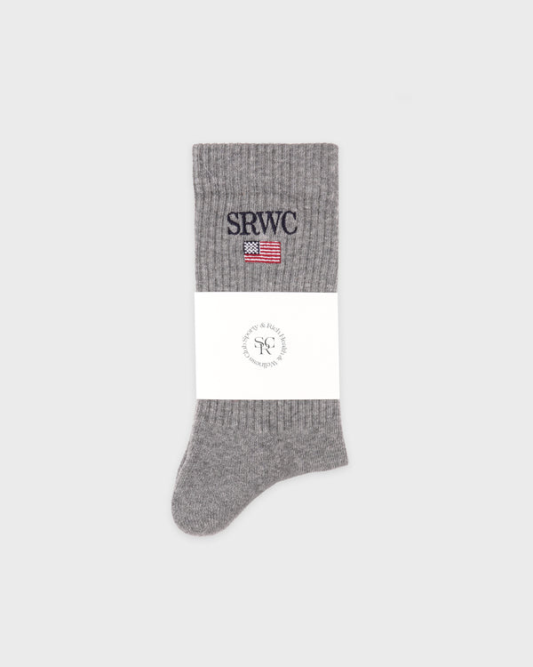 Sporty & Rich Nautical Socks - Heather Gray/Navy/Ruby/White
