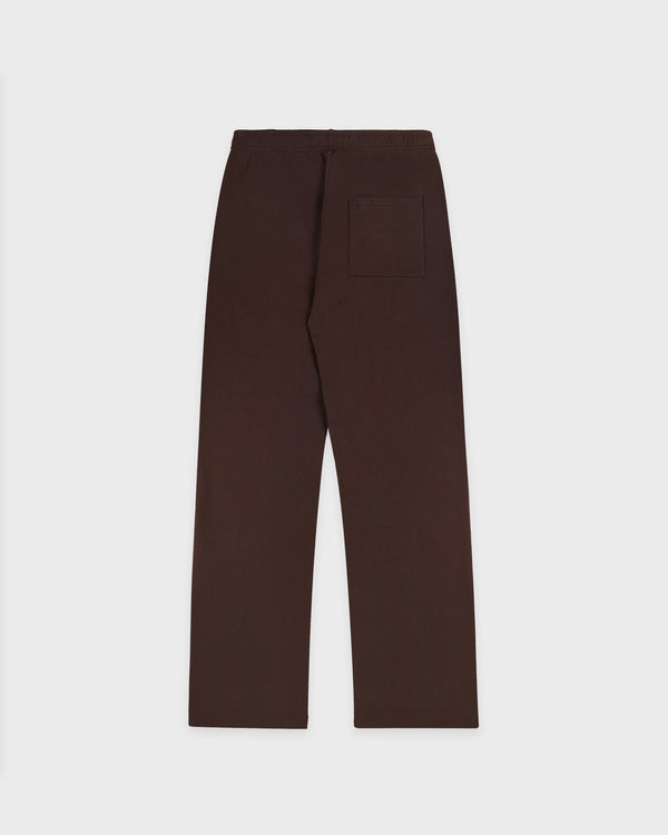 Sporty & Rich NY Crest Embroidered Wide Sweatpant - Chocolate
