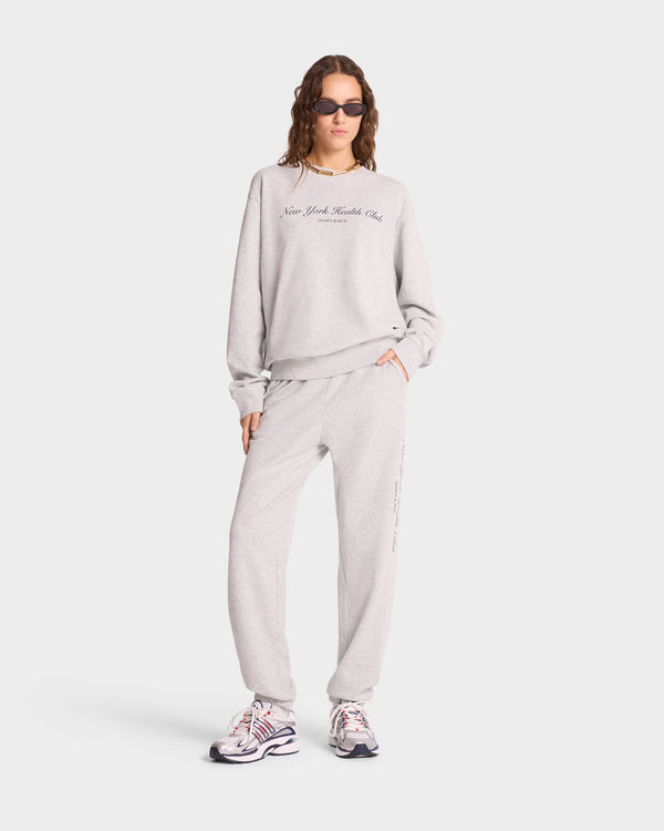 Sporty & Rich NY Health Club Crewneck - Heather Gray/Navy