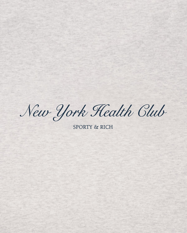 Sporty & Rich NY Health Club T-Shirt - Heather Gray/Navy