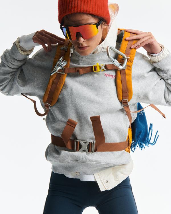 Sporty & Rich NY Motion Crewneck - Heather Gray/Berry/Azure