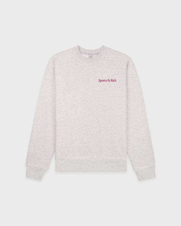 sporty & rich NY Motion Crewneck - Heather Gray/Berry/Azure