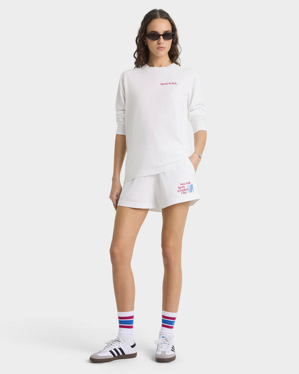 Sporty & Rich NY Motion Disco Short - White/Berry/Azure