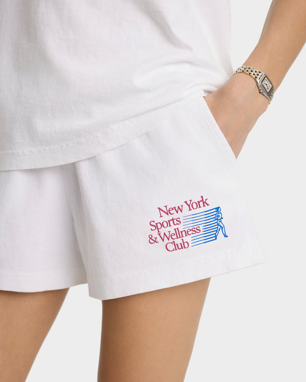 Sporty & Rich NY Motion Disco Short - White/Berry/Azure