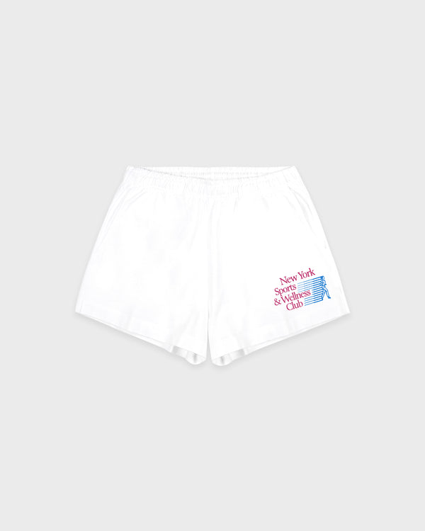 sporty & rich NY Motion Disco Short - White/Berry/Azure