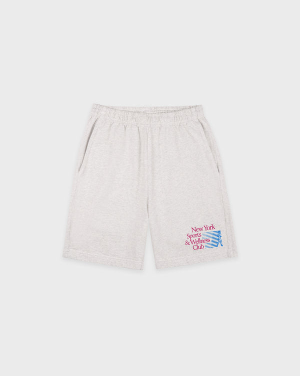 sporty & rich NY Motion Gym Short - Heather Gray/Berry/Azure