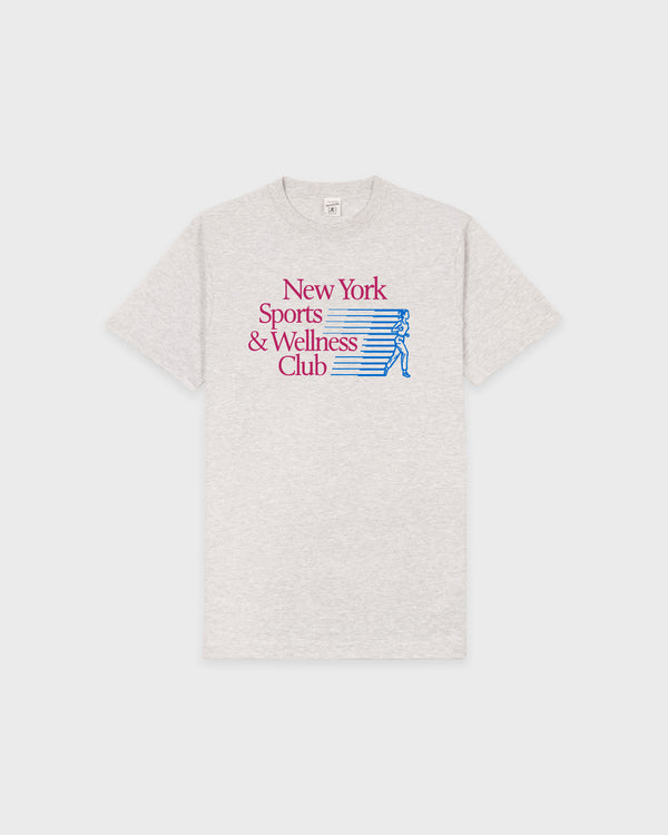 sporty & rich NY Motion T-Shirt - Heather Gray/Berry/Azure