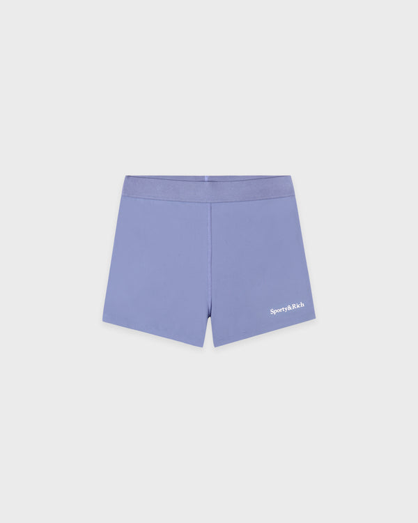 sporty & rich Serif Logo Active Short - Colony Blue/White