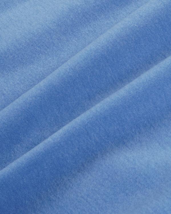 Sporty & Rich Serif Logo Buttoned Polar Sweatshirt - Azure/Light Navy