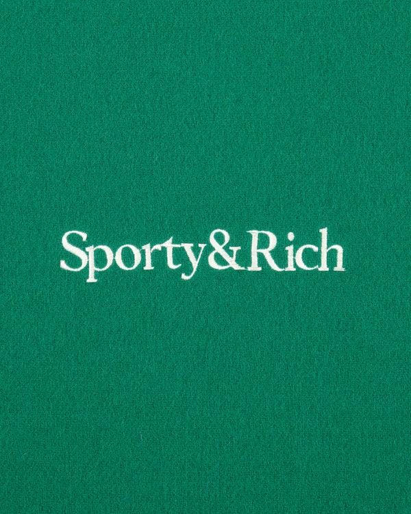 Sporty & Rich Serif Logo Scarf - Spring Green/Light Navy