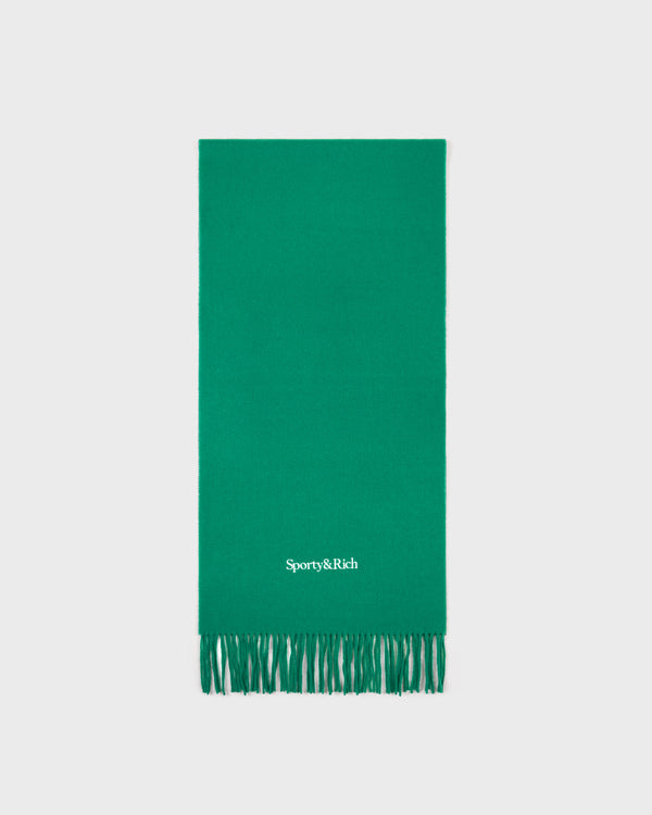 sporty & rich Serif Logo Scarf - Spring Green/Light Navy