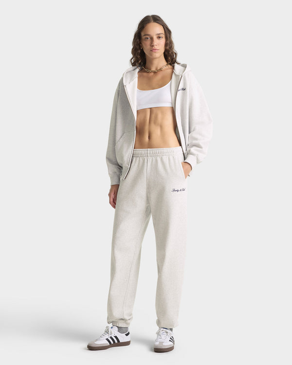Sporty & Rich Signature Embroidered Sweatpant - Heather Gray/Navy