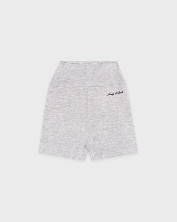 sporty & rich Signature Logo Biker Short - Heather Gray