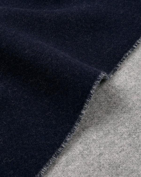 Sporty & Rich Signature Logo Duo Scarf - Light Gray/Navy