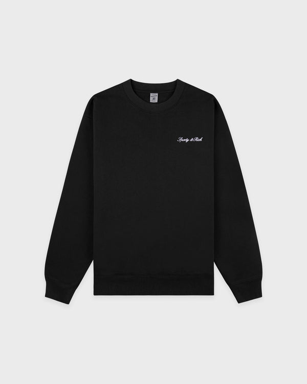sporty & rich Signature Logo Embroidered Crewneck - Black/White