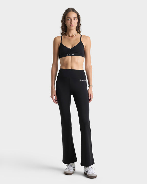 Sporty & Rich Signature Logo Flared Legging - Black/White