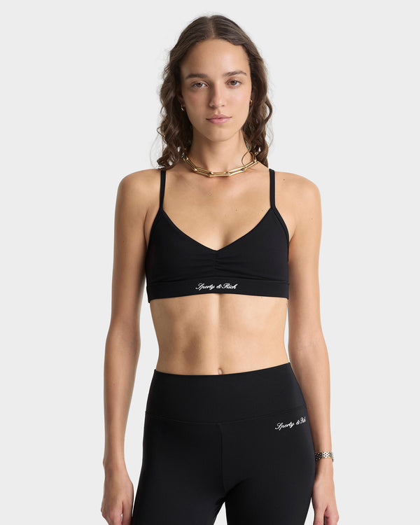 Sporty & Rich Signature Logo Flared Legging - Black/White