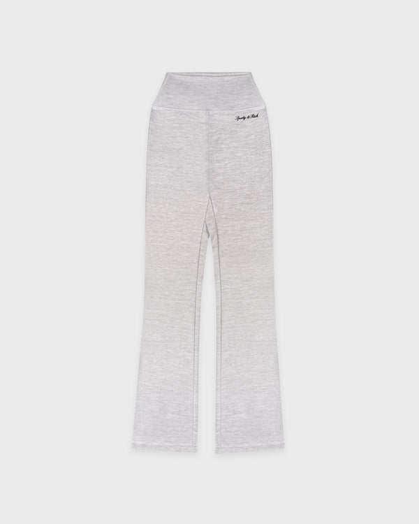 sporty & rich Signature Logo Flared Legging - Heather Gray/Navy