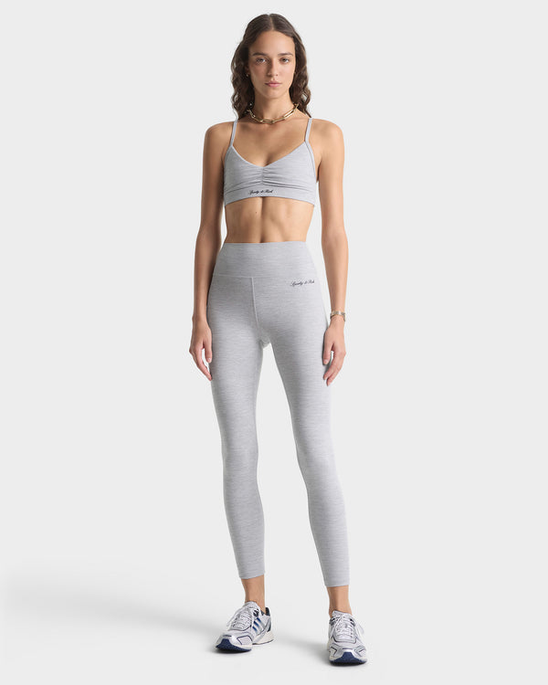 Sporty & Rich Signature Logo Legging - Heather Gray/Navy